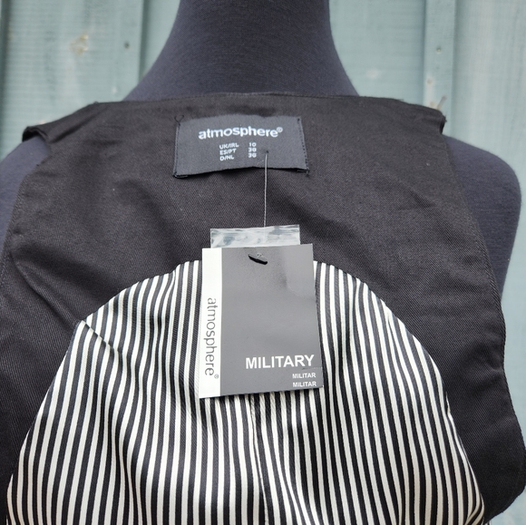 Primark Atmosphere Military Style Black Vest New With Tags Size UK 10 - Picture 7 of 10